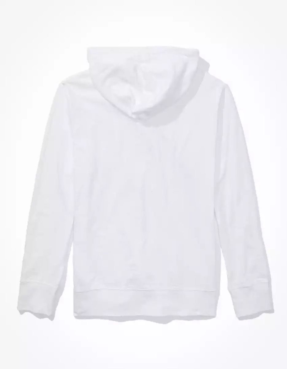 Sweat à Capuche American Eagle AE Super Soft Blanche Homme | ZNV-45655311